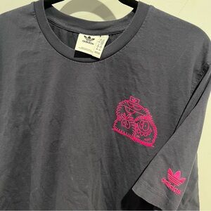 adidas Originals x Kevin Lyons 2XL men's T-shirt Cartoon Blue Short Sleeve